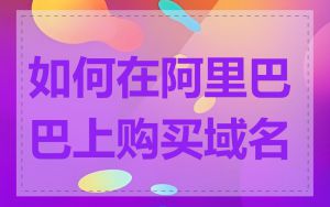 如何在阿里巴巴上购买域名