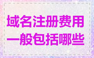 域名注册费用一般包括哪些