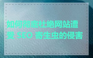 如何彻底杜绝网站遭受 SEO 寄生虫的侵害
