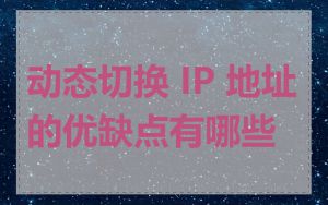 动态切换 IP 地址的优缺点有哪些