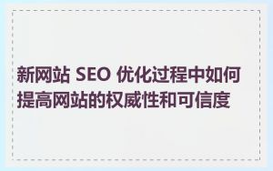 新网站 SEO 优化过程中如何提高网站的权威性和可信度