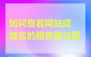 如何查看网站或域名的服务器位置