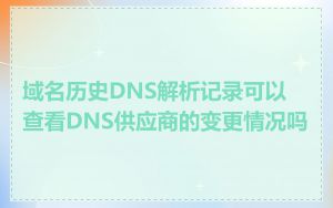 域名历史DNS解析记录可以查看DNS供应商的变更情况吗