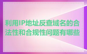 利用IP地址反查域名的合法性和合规性问题有哪些