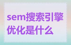 sem搜索引擎优化是什么