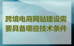 跨境电商网站建设需要具备哪些技术条件