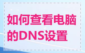 如何查看电脑的DNS设置
