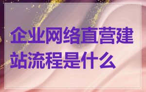 企业网络直营建站流程是什么