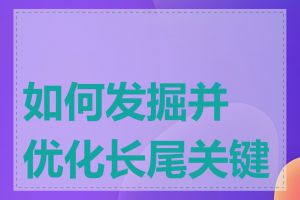 如何发掘并优化长尾关键词