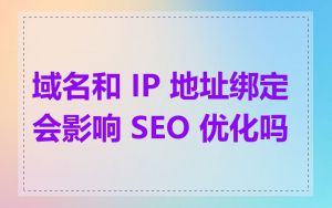 域名和 IP 地址绑定会影响 SEO 优化吗