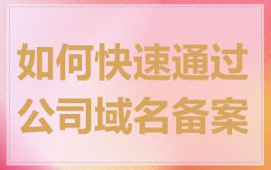 如何快速通过公司域名备案