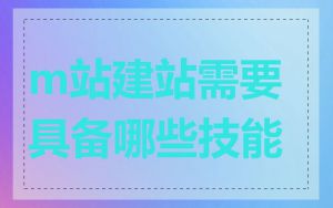 m站建站需要具备哪些技能