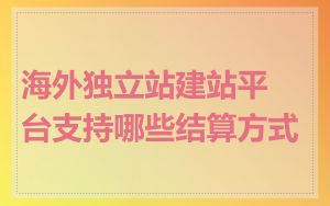 海外独立站建站平台支持哪些结算方式