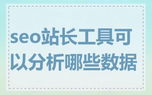 seo站长工具可以分析哪些数据