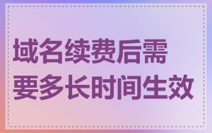 域名续费后需要多长时间生效