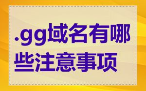 .gg域名有哪些注意事项