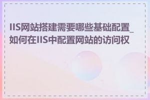 IIS网站搭建需要哪些基础配置_如何在IIS中配置网站的访问权限