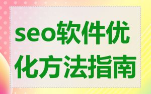 seo软件优化方法指南