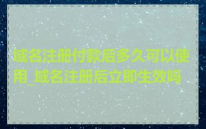 域名注册付款后多久可以使用_域名注册后立即生效吗