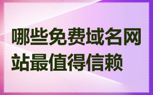 哪些免费域名网站最值得信赖