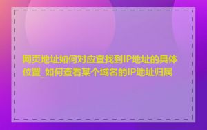 网页地址如何对应查找到IP地址的具体位置_如何查看某个域名的IP地址归属