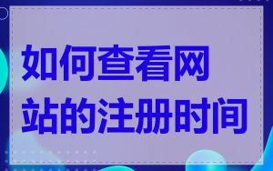 如何查看网站的注册时间