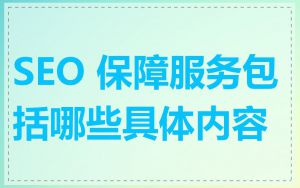 SEO 保障服务包括哪些具体内容