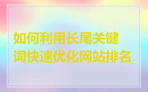 如何利用长尾关键词快速优化网站排名