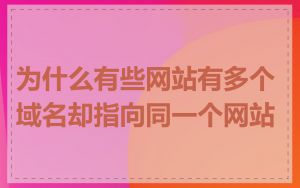 为什么有些网站有多个域名却指向同一个网站