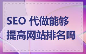 SEO 代做能够提高网站排名吗