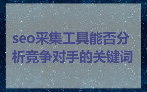 seo采集工具能否分析竞争对手的关键词
