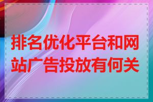 排名优化平台和网站广告投放有何关联