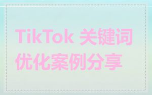 TikTok 关键词优化案例分享