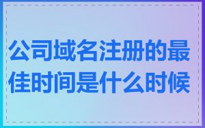 公司域名注册的最佳时间是什么时候