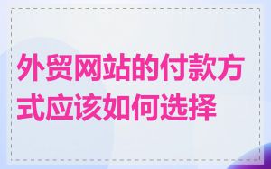外贸网站的付款方式应该如何选择
