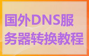 国外DNS服务器转换教程