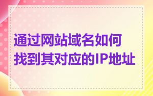 通过网站域名如何找到其对应的IP地址