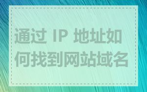 通过 IP 地址如何找到网站域名