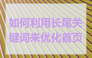 如何利用长尾关键词来优化首页