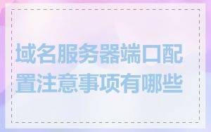 域名服务器端口配置注意事项有哪些