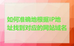 如何准确地根据IP地址找到对应的网站域名