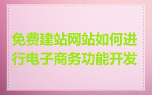 免费建站网站如何进行电子商务功能开发