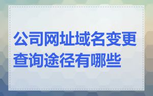 公司网址域名变更查询途径有哪些