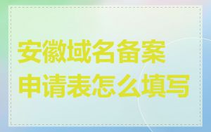 安徽域名备案申请表怎么填写