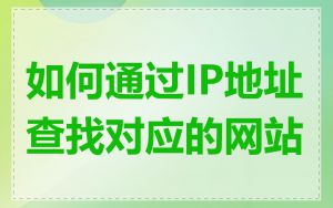 如何通过IP地址查找对应的网站