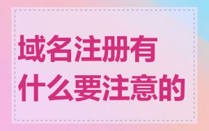 域名注册有什么要注意的