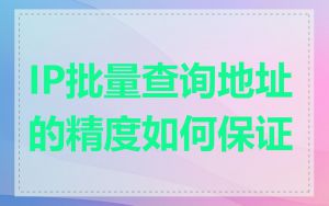 IP批量查询地址的精度如何保证