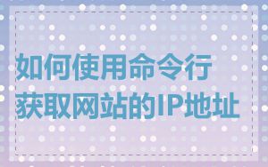 如何使用命令行获取网站的IP地址