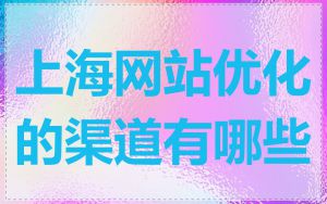 上海网站优化的渠道有哪些