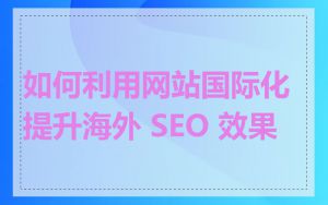 如何利用网站国际化提升海外 SEO 效果